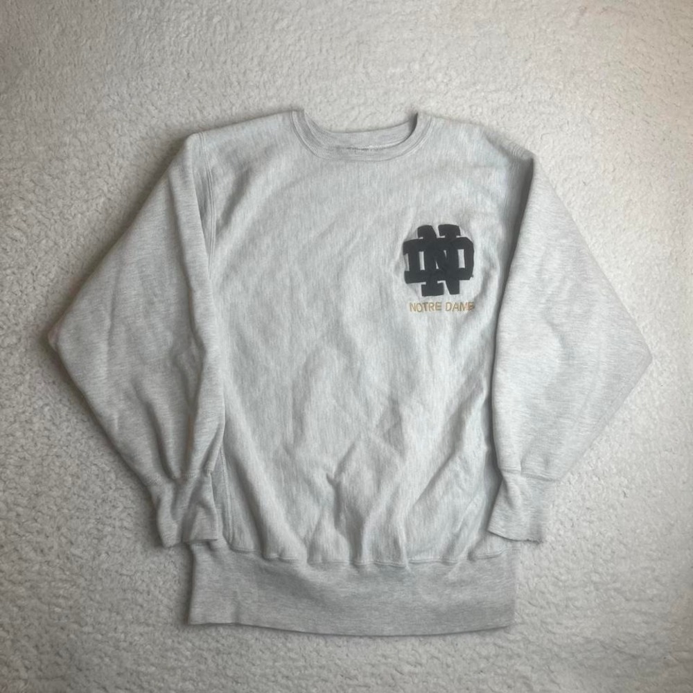 Vintage Champion Reverse weave Notre Dame men's grey embroidered sweatshirt xl